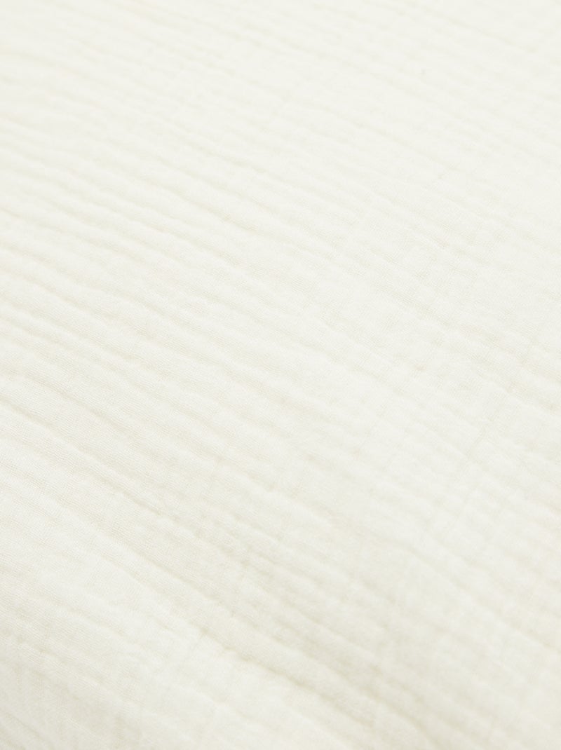Parure de lit 2 personnes (260x240cm) en gaze de coton - Kiabi Home Beige rayé - Kiabi