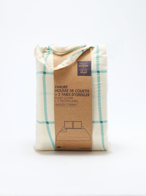 Parure de lit 2 personnes (260x240cm) en gaze de coton - Kiabi Home - Kiabi