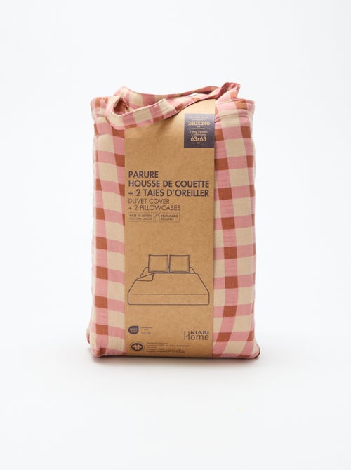 Parure de lit 2 personnes (260x240cm) en gaze de coton - Kiabi Home - Kiabi