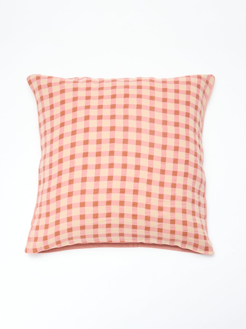 Parure de lit 2 personnes (260x240cm) en gaze de coton - Kiabi Home Rose - Kiabi