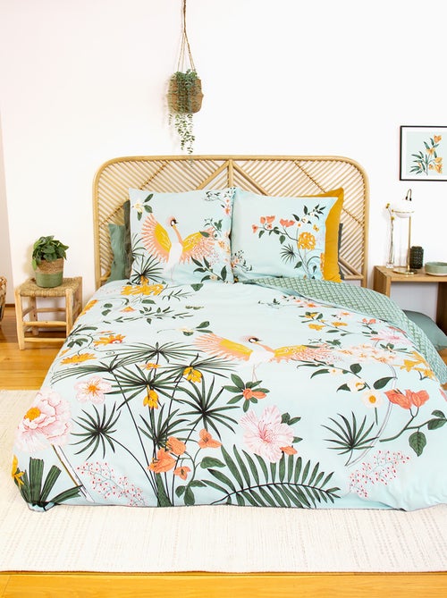 Parure de lit 2 personnes 3 pièces - 1 housse de couette (240 x 220 cm ou 260 x 240 cm + 2 oreillers - Kiabi