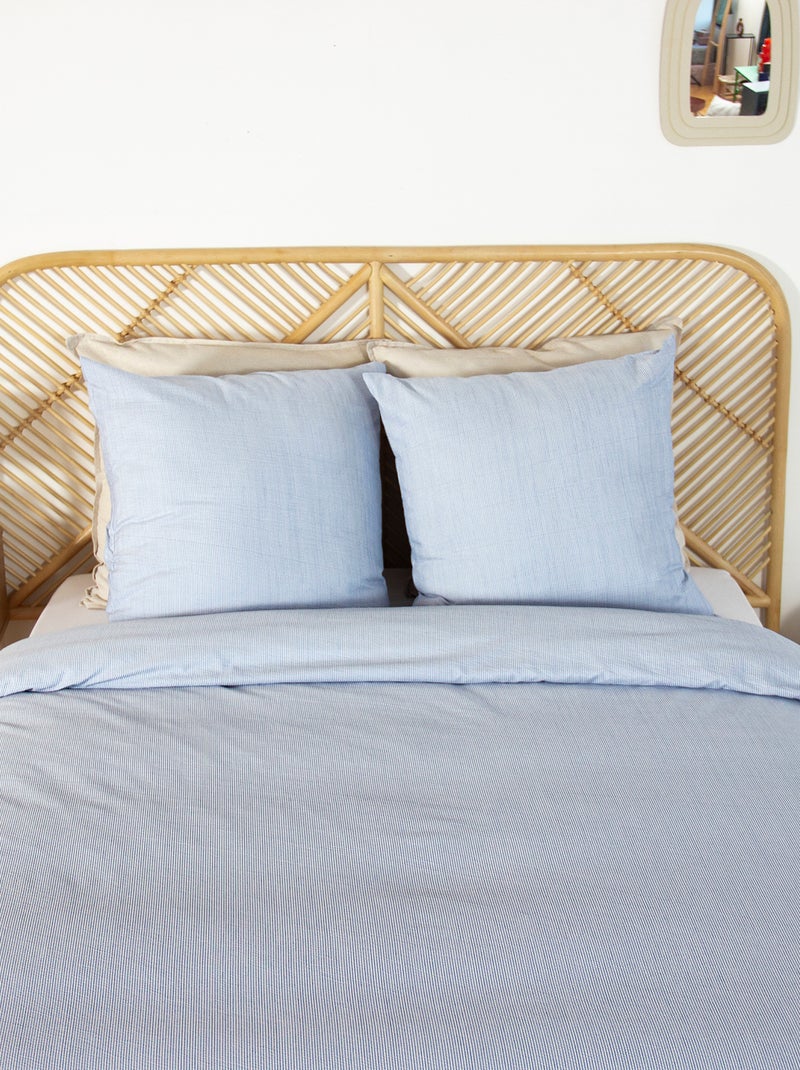 Parure de lit 2 personnes 3 pièces - Housse de couette + 2 taies d'oreiller Bleu - Kiabi