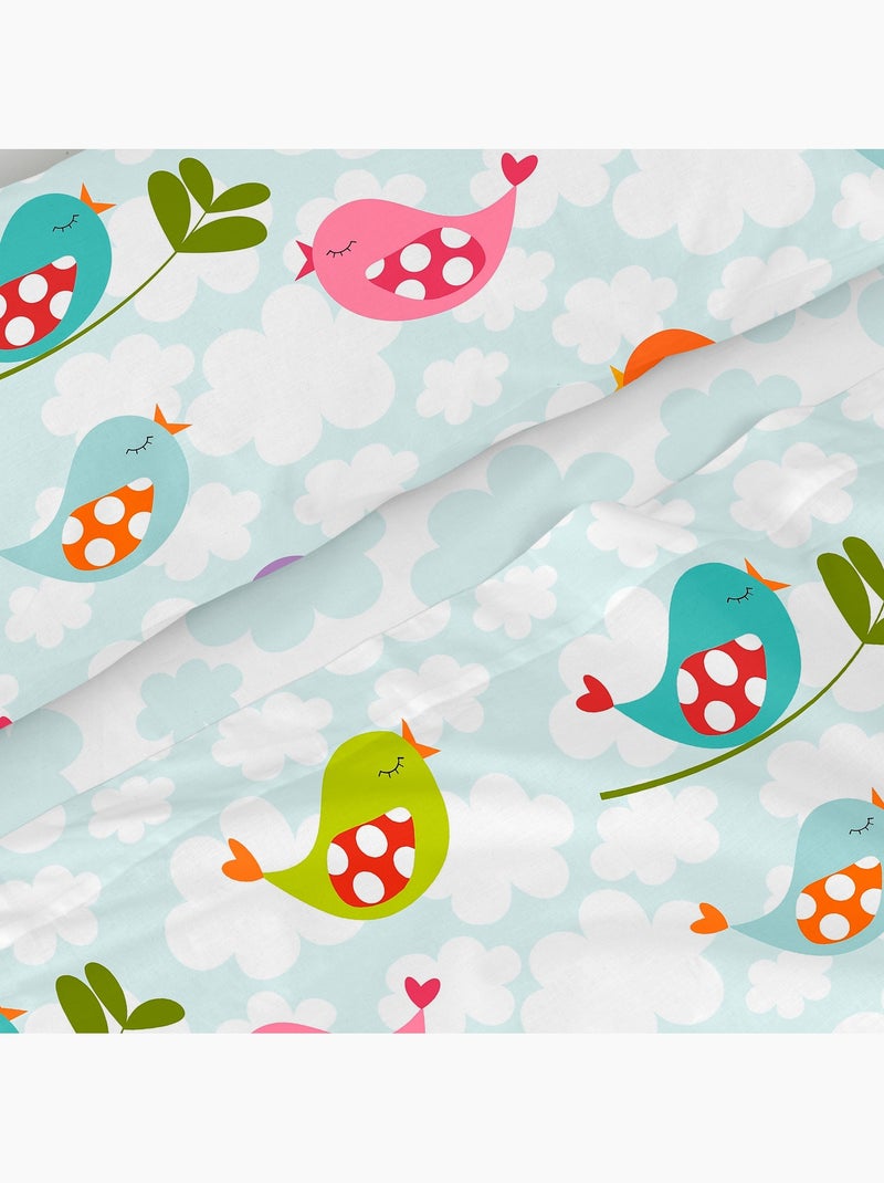 Parure de lit 2 pi?ces Little birds "Happyfriday" Multicolore - Kiabi