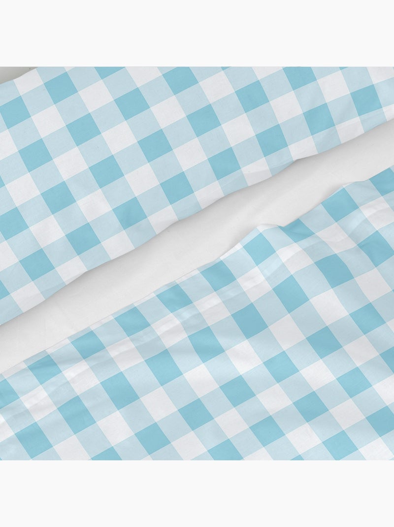 Parure de lit 2 pi?ces Vichy "Happyfriday" Bleu - Kiabi
