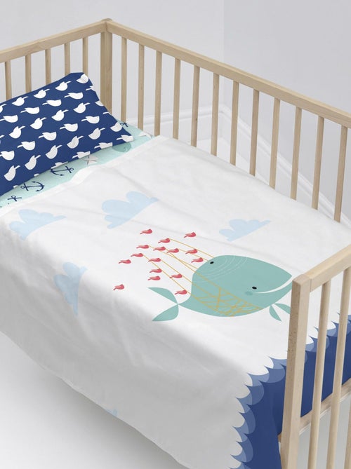 Parure de lit 2 pi?ces Whale Berceau "Happyfriday" - Kiabi