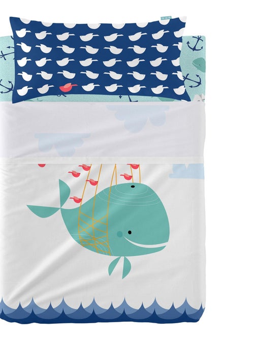 Parure de lit 2 pi?ces Whale Berceau "Happyfriday" - Kiabi