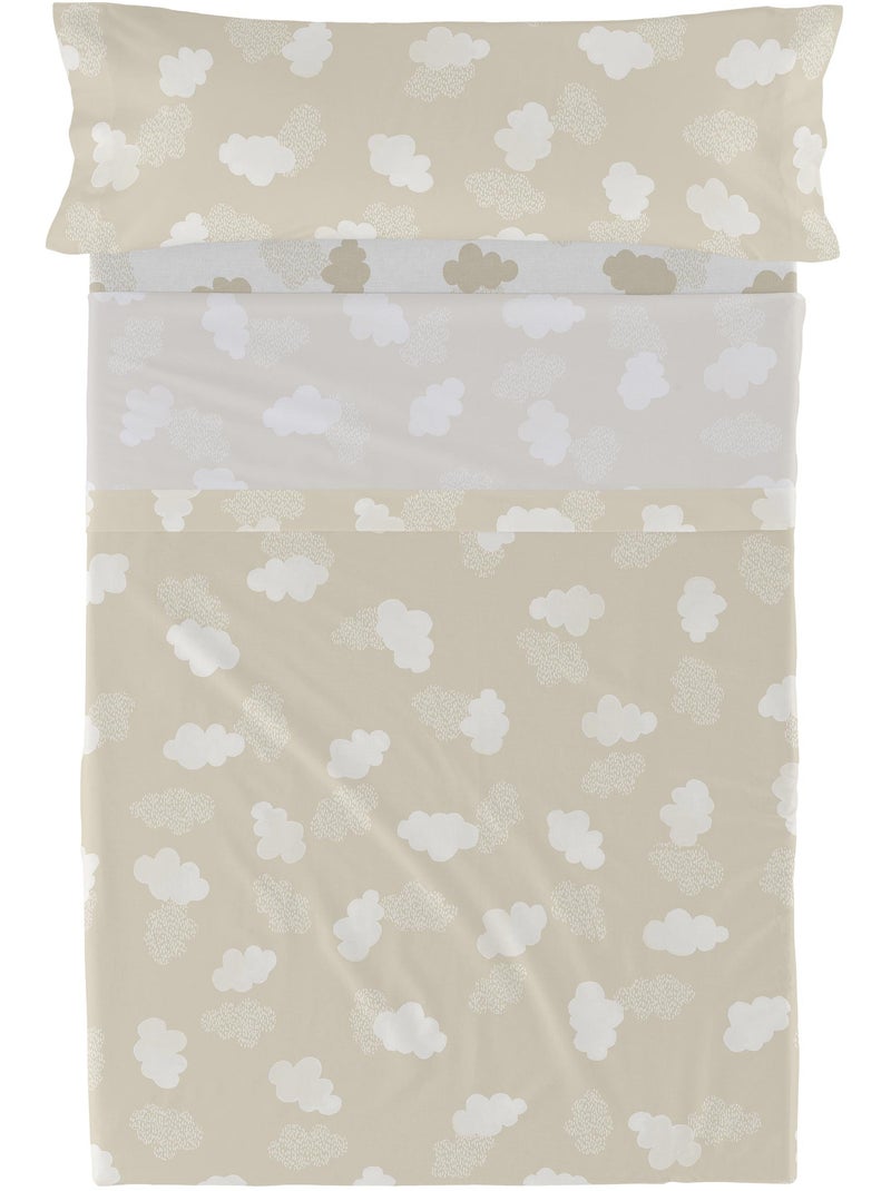 Parure de lit 2 pièces Clouds "Happyfriday" Beige - Kiabi