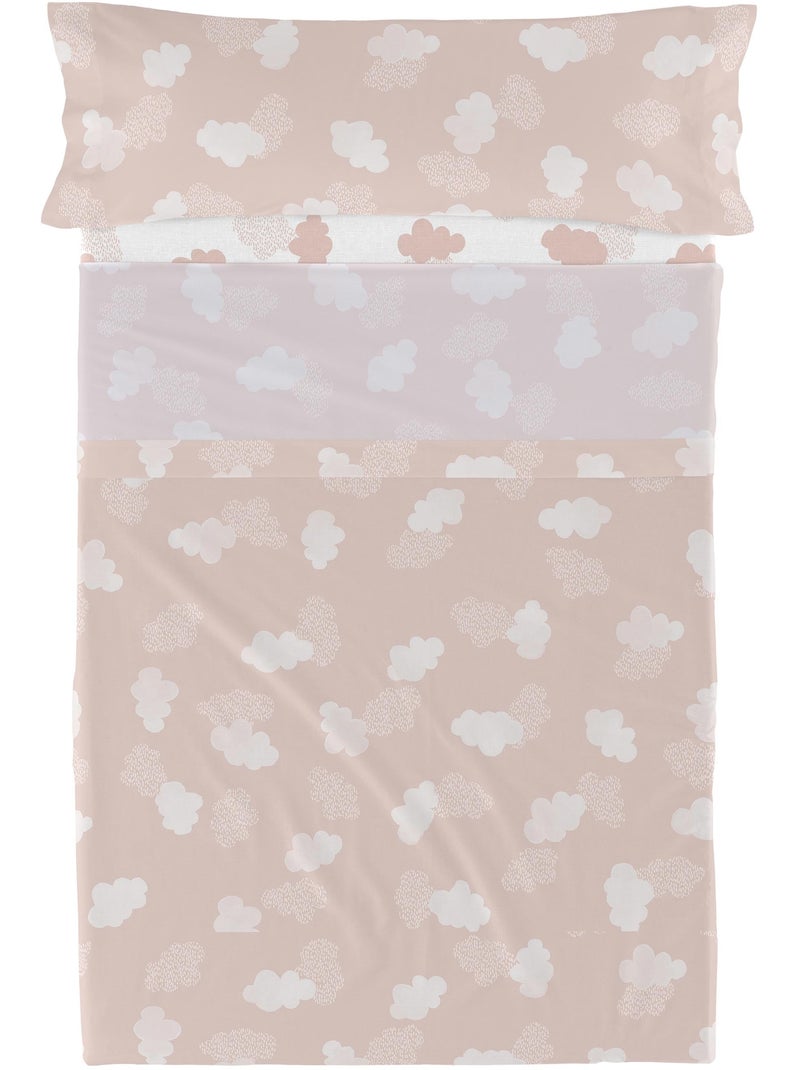Parure de lit 2 pièces Clouds "Happyfriday" Rose - Kiabi