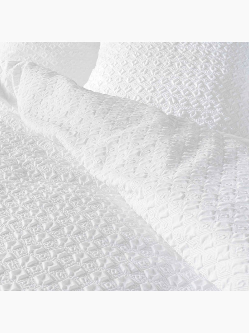 Parure de lit 2 pièces en coton réversible gaufré housse + taie Blanc - Kiabi