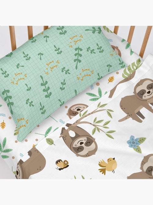 Parure de lit 2 pièces Happy sloth Lit Bébé "Happyfriday" - Kiabi Parure de lit 2 pièces Happy sloth Lit Bébé "Happyfriday" - Kiabi