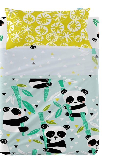Parure de lit 2 pièces Panda garden blue Lit Bébé "Happyfriday" - Kiabi Parure de lit 2 pièces Panda garden blue Lit Bébé "Happyfriday" - Kiabi