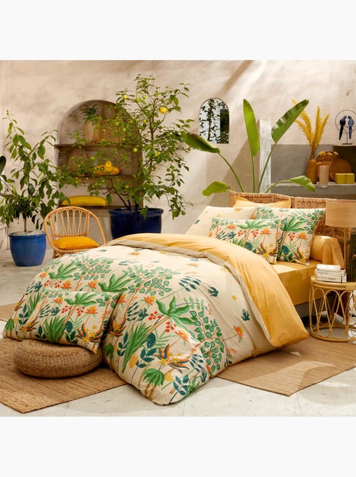 Parure de lit 2 pièces percale de coton 80 fils tropical housse + taie - Kiabi Parure de lit 2 pièces percale de coton 80 fils tropical housse + taie - Kiabi