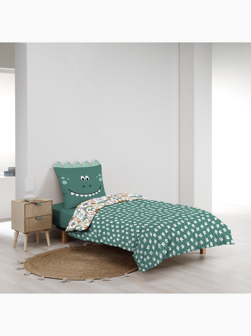 Parure de lit 2 pièces réversible dinosaure Vert - Kiabi