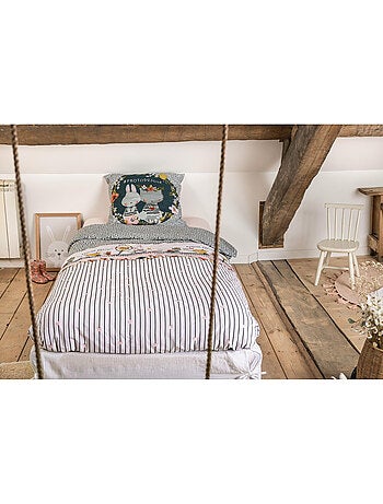 Parure de lit + 2 taies d'oreiller – coton 57 fils jardinage