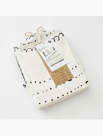 Parure de lit + 2 taies d’oreiller – coton 57 fils – motif berbère
