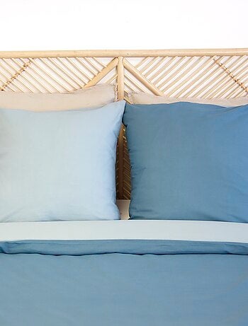 Parure de lit + 2 taies d'oreiller en coton uni 240x220 - 260x240