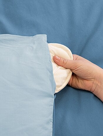 Parure de lit + 2 taies d'oreiller en coton uni 240x220 - 260x240