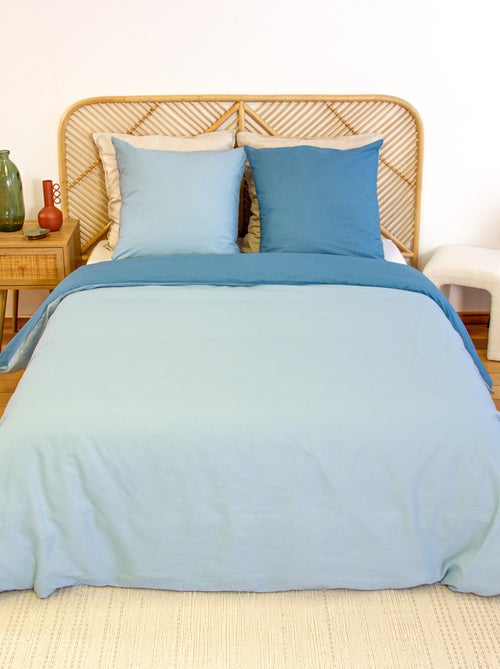 Parure de lit + 2 taies d'oreiller en coton uni 240x220 - 260x240 - Kiabi
