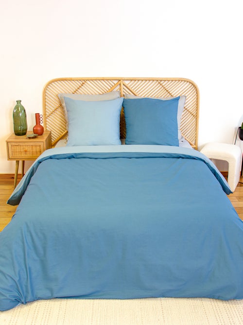 Parure de lit + 2 taies d'oreiller en coton uni 240x220 - 260x240 - Kiabi