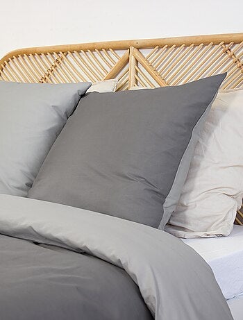 Parure de lit + 2 taies d'oreiller en coton uni 240x220 - 260x240