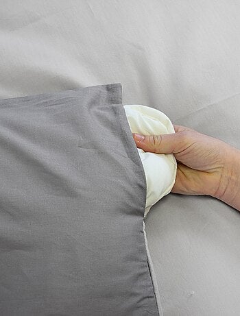 Parure de lit + 2 taies d'oreiller en coton uni 240x220 - 260x240