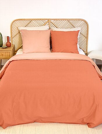 Parure de lit + 2 taies d'oreiller en coton uni 240x220 - 260x240
