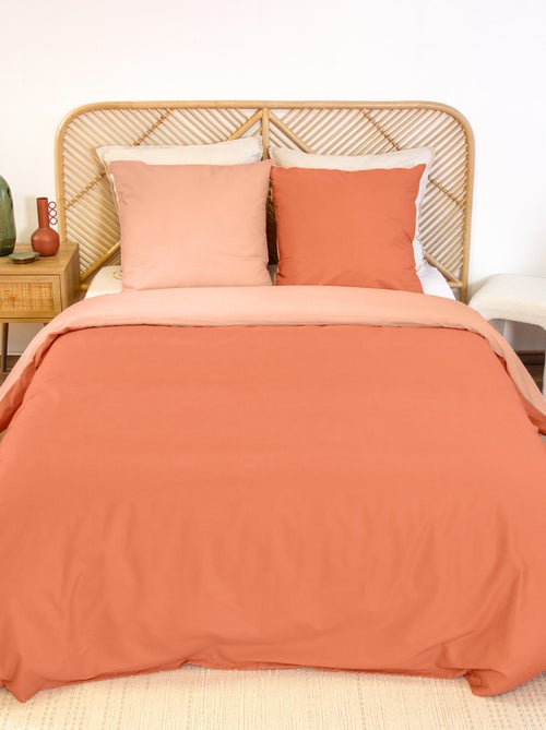 Parure de lit + 2 taies d'oreiller en coton uni 240x220 - 260x240 - Kiabi