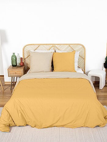 Parure de lit + 2 taies d'oreiller en coton uni 240x220 - 260x240