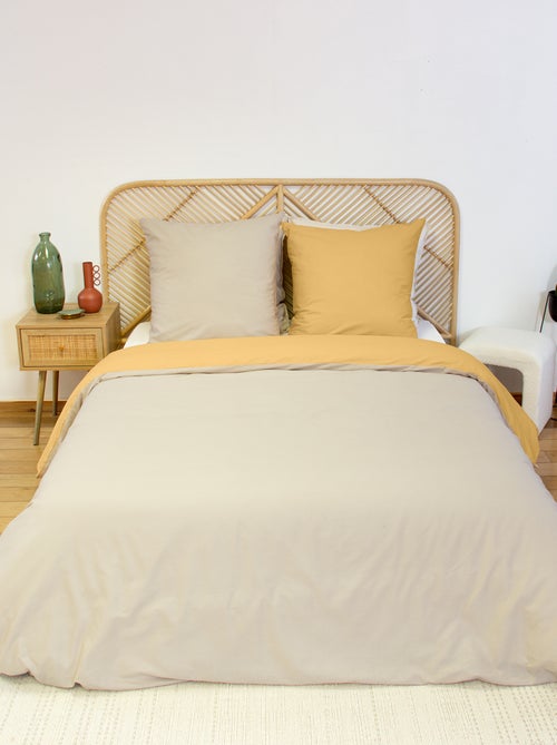 Parure de lit + 2 taies d'oreiller en coton uni 240x220 - 260x240 - Kiabi