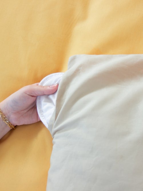 Parure de lit + 2 taies d'oreiller en coton uni 240x220 - 260x240 - Kiabi