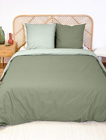 Parure de lit + 2 taies d'oreiller en coton uni 240x220 - 260x240