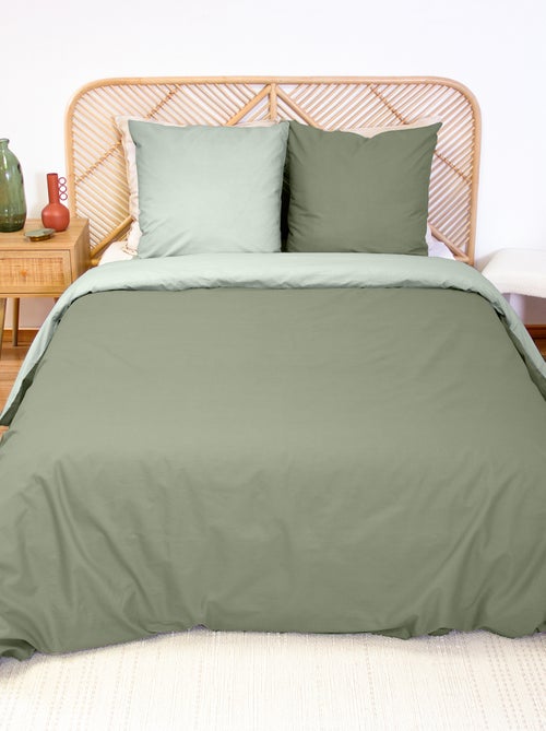 Parure de lit + 2 taies d'oreiller en coton uni 240x220 - 260x240 - Kiabi