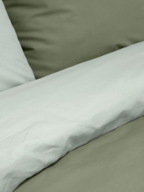 Parure de lit + 2 taies d'oreiller en coton uni 240x220 - 260x240 - Kiabi