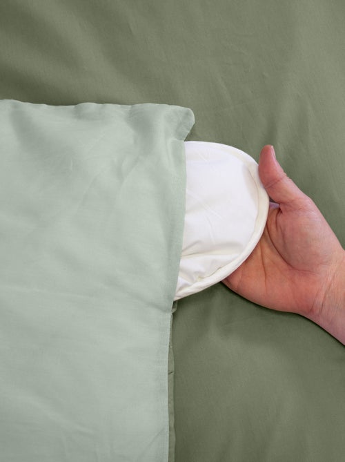 Parure de lit + 2 taies d'oreiller en coton uni 240x220 - 260x240 - Kiabi