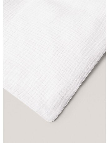 Parure de lit 240 x 220 cm + 2 taies en gaze de coton 57 fils angelia blanc