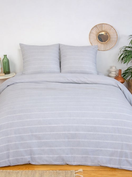 Parure de lit 3 pièces - 1 housse de couette + 2 taies d'oreiller - Kiabi
