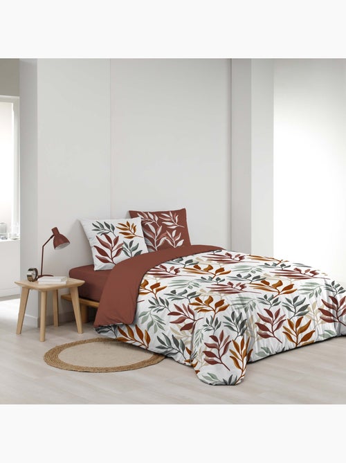 Parure de lit 3 pièces 100 % coton imprimé à motif végétal housse + taies - Kiabi Parure de lit 3 pièces 100 % coton imprimé à motif végétal housse + taies - Kiabi