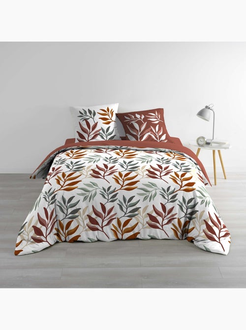 Parure de lit 3 pièces 100 % coton imprimé à motif végétal housse + taies - Kiabi Parure de lit 3 pièces 100 % coton imprimé à motif végétal housse + taies - Kiabi