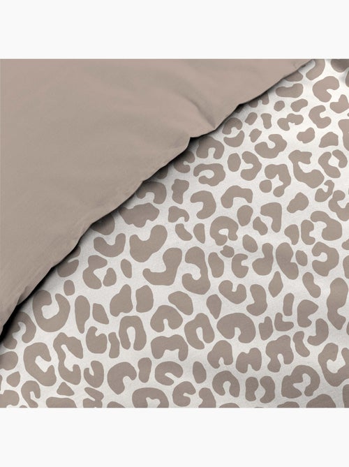 Parure de lit 3 pièces 100 % coton imprimé léopard housse + taies - Kiabi