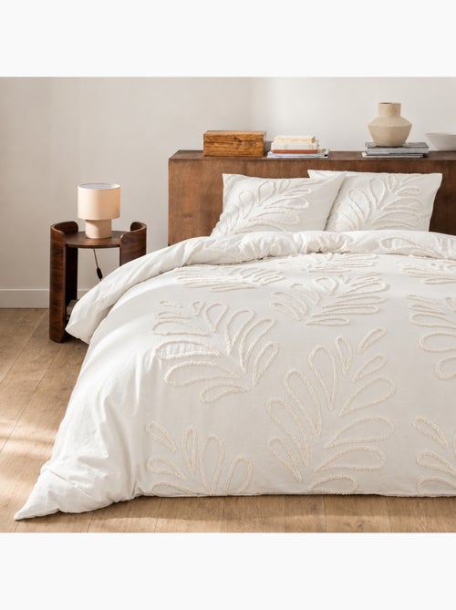 Parure de lit 3 pièces 100% coton tufté housse + taies - Kiabi