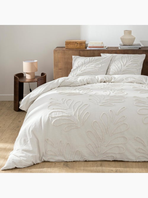 Parure de lit 3 pièces 100% coton tufté housse + taies - Kiabi