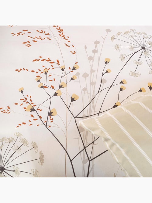 Parure de lit 3 pièces à fleurs verso rayures - Kiabi