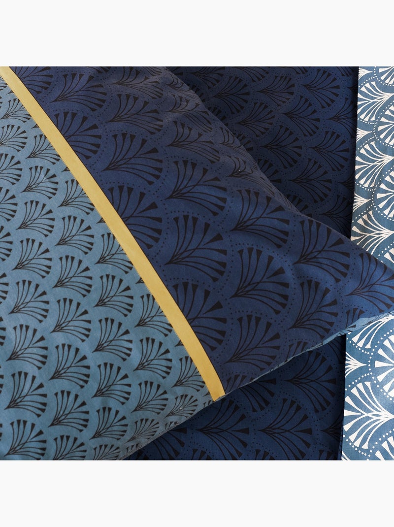 Parure de lit 3 pièces à motifs géométriques réversible Bleu - Kiabi
