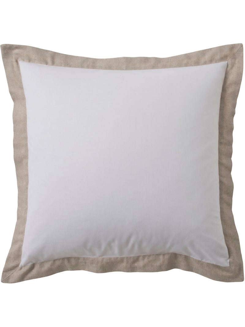 Parure de lit 3 pièces coton et lin Blanc - Kiabi