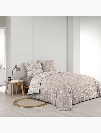 Parure de lit 3 pièces en coton à motif géométrique housse + taies