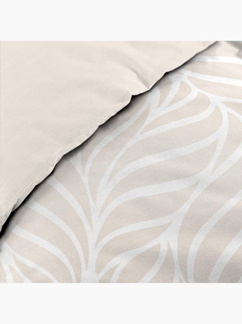 Parure de lit 3 pièces en coton feuille design housse + taies - Kiabi