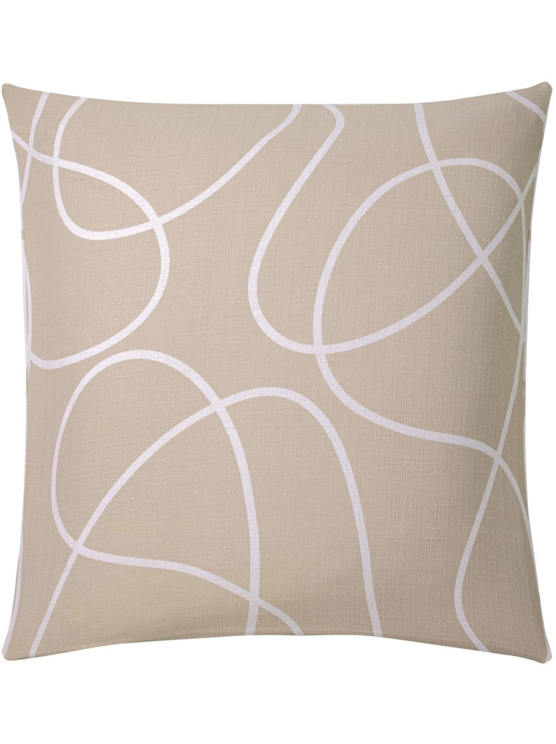 Parure de lit 3 pièces en coton relief trait design housse + taies Beige grès - Kiabi