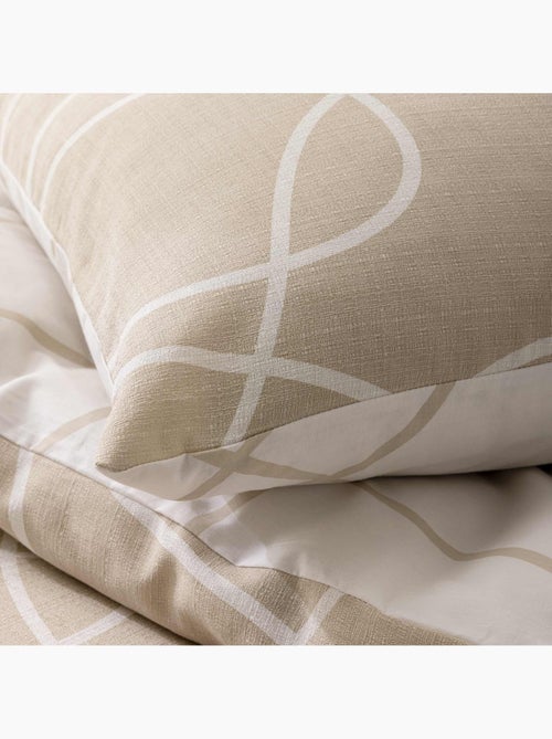 Parure de lit 3 pièces en coton relief trait design housse + taies - Kiabi