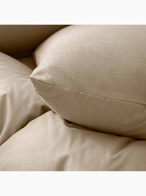 Parure de lit 3 pièces en coton tissage épais housse + taies - Kiabi