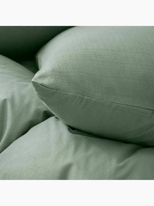 Parure de lit 3 pièces en coton tissage épais housse + taies - Kiabi